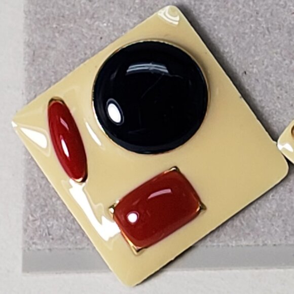 Elegant Square Teardrop Earrings | Colorful 0.9-Inch | Women’s Fashion Jewelry - Picture 4 of 6